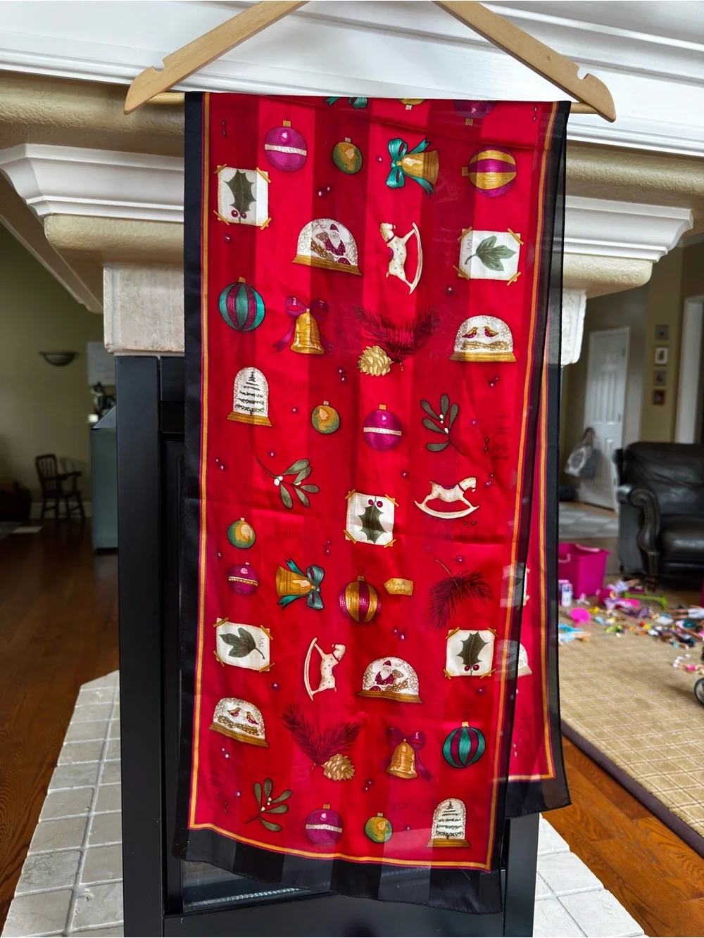 Christmas Satin Scarf Bag Scarf Festive‎ Pattern